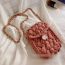 Fashion bean paste powder Textile woven flap crossbody bag