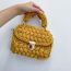 Fashion yellow color woolen woven flap crossbody bag