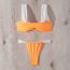 Fashion Orange Polyester Pleated Tankini Swimsuit Bikini