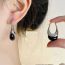 Fashion Amber Silver Resin U-shaped Water Drop Earrings