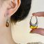 Fashion Amber Gold Resin U-shaped Water Drop Earrings