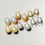 Fashion Amber Silver Resin U-shaped Water Drop Earrings