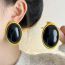 Fashion Claret Resin Oval Earrings
