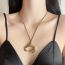 Fashion Brown Gold Alloy Geometric Leather Rope Necklace