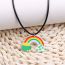 Fashion Four Leaf Clover Green Jar Rainbow-necklace Acrylic Rainbow Necklace