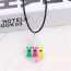 Fashion Black Color Rabbit-necklace Acrylic Rabbit Print Drop Necklace