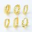 Fashion 8# Gold-plated Copper Pleated Oval Earrings (single)