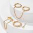 Fashion Gold Copper Inlaid Zirconium Geometric Earring Set