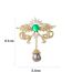 Fashion Gold Copper And Diamond Angel Wings Brooch