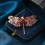 Fashion 2# Copper Inlaid Zirconium Dragonfly Brooch
