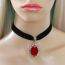 Fashion Red Alloy Geometric Velvet Oval Necklace