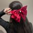 Fashion Red Satin Bow Pearl Hairpin Satin Bow Pearl Hair Clip