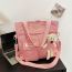 Fashion Pink Canvas Three-dimensional Bear Large Capacity Shoulder Bag