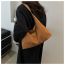Fashion Black Corduroy Large Capacity Shoulder Bag