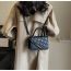 Fashion Black Pu Plaid Beveled Flap Crossbody Bag