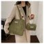 Fashion Grey Corduroy Large Capacity Shoulder Bag