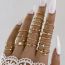 Fashion 8# Alloy Diamond Geometric Ring Set