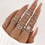 Fashion 8# Alloy Diamond Geometric Ring Set