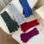 Fashion 7d Vertical Mesh Rope Spelling Purple Polyester Knitted Five-finger Gloves