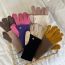 Fashion 9k Double Layer Double Color Purple Pink Polyester Colorblock Knitted Five-finger Gloves