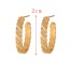 Fashion Copper Inlaid Zirconia Copper Set Zircon C-shaped Cross Earrings