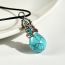 Fashion Silver Metal Drop Turquoise Crown Necklace