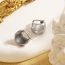 Fashion Silver Metal Three-dimensional Spherical Earrings