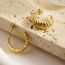 Fashion Gold Titanium Steel C-shaped Spiral Earrings