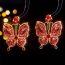 Fashion Pink Geometric Diamond Butterfly Earrings