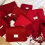 Fashion 12 Rain Leather Label Bowlow Red (29*170cm) Polyester Knitted Patch Scarf