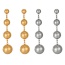 Fashion Silver Copper Bead Pendant Earrings