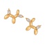 Fashion Gold Copper Set Zircon Balloon Dog Earrings
