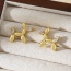 Fashion Gold Copper Set Zircon Balloon Dog Earrings