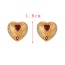 Fashion Rose Red Copper Inlaid Zircon Heart Pattern Earrings