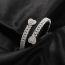 Fashion Silver Cuban Love Bracelet Copper Inlaid Zirconium Love Open Ring