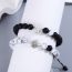 Fashion Spider And Web White Pine Black Frosted Beaded Bracelet Pair Pair Of Stainless Steel Beaded Spider And Web Bracelets