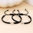 Fashion Pair Of Black Spider And Web Flat Knot Bracelets Pair Of Stainless Steel Spider And Web Braided Bracelets