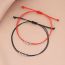 Fashion A Pair Of Small Silver Beads And Black Wax Rope Plus Card Pair Of Stainless Steel Ball Beaded Wax Rope Bracelets