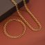 Fashion Gold Stainless Steel Geometric Chain Necklace Bracelet Set