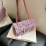 Fashion Pink Diamond Pattern Embroidered Thread Lock Crossbody Bag