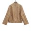 Fashion Gold Sequined Stand-collar Double-pocket Jacket