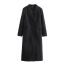 Fashion Black Polyester Double-breasted Coat