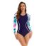 Fashion Dark Blue Polyester Printed Long Sleeve Wetsuit
