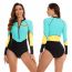 Fashion Blue Polyester Color Block Long Sleeve Wetsuit