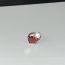 Fashion Red Zircon Pearl Earrings Metal Inlaid Oval Zirconium Pearl Ear Cuff (single)