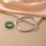 Fashion 3# Copper Inlaid Zirconium Geometric Ring Bracelet Set