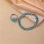 Fashion 6# Copper Inlaid Zirconium Geometric Ring Bracelet Set