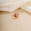 Fashion Rose Gold Colored Diamonds Copper Inlaid Zirconium Geometric Flower Ring Necklace Set