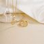 Fashion Gold Copper Inlaid Zirconium Geometric Ring Necklace Set
