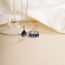 Fashion Platinum Blue Diamond Copper Set With Zirconium Drop-shaped Necklace And Ring Set